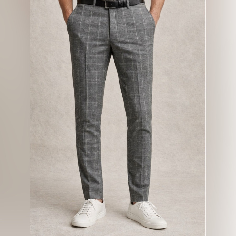 Banana Republic Gray Plaid Dress Pants
